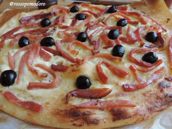 Focaccia golosa con robiola speck e olive nere - Preparazione tappa 1