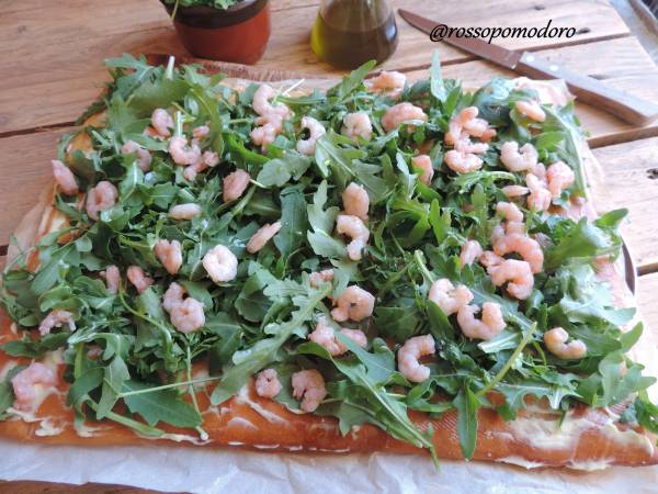 Pizza con rucola e gamberetti - Preparazione tappa 1