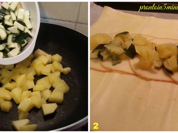 Strudel Patate Zucchine e Provola - Preparazione tappa 1