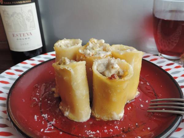 Paccheri al forno con philadelphia e salsiccia - Preparazione tappa 1