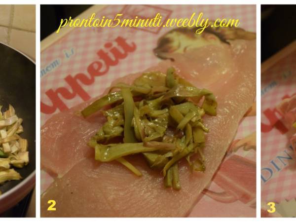 Involtini Ripieni di Carciofi con Glassa al Miele - Preparazione tappa 1