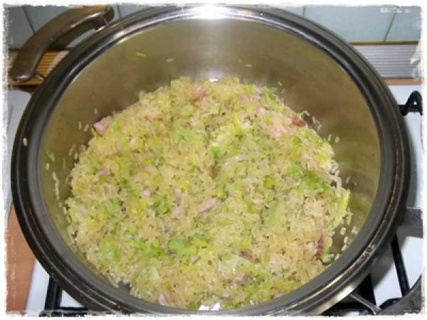 Risotto con pere speck e noci - Preparazione tappa 4