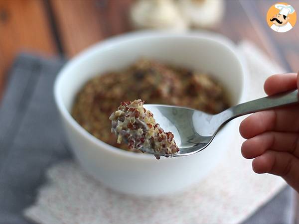 Risotto di quinoa ai funghi, una ricetta vegana facile e saporita - Preparazione tappa 5