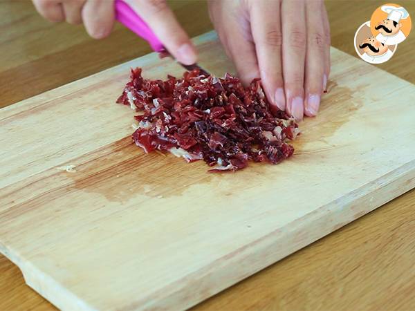 Tartare di prosciutto, pomodori e melone - Preparazione tappa 1