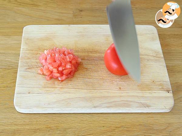 Tartare di prosciutto, pomodori e melone - Preparazione tappa 2