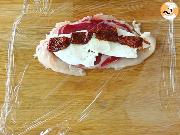 Involtini di pollo pomodori secchi e mozzarella - Preparazione tappa 2