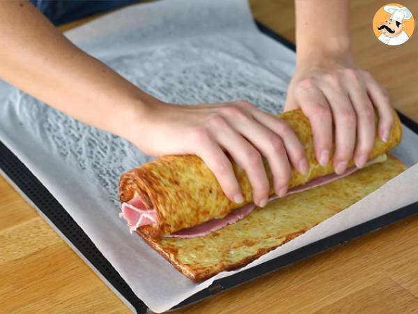 Rotolo di patate con scamorza e prosciutto - Preparazione tappa 5
