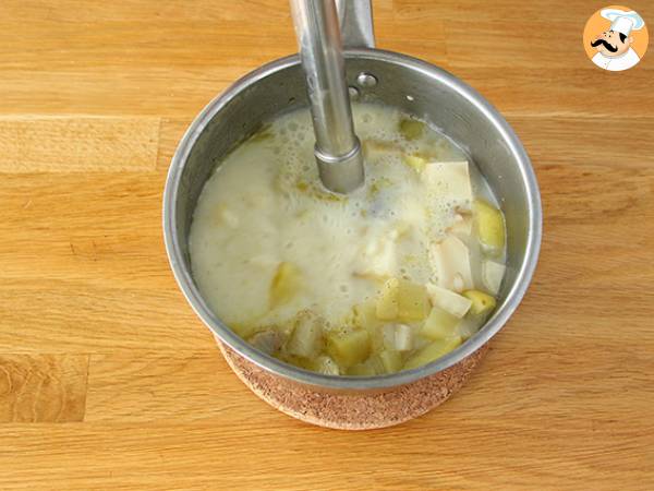Vellutata di topinambur e patate con pancetta croccante - Preparazione tappa 3