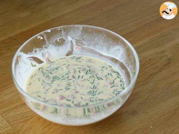 Quiche con uova e prosciutto - Preparazione tappa 3