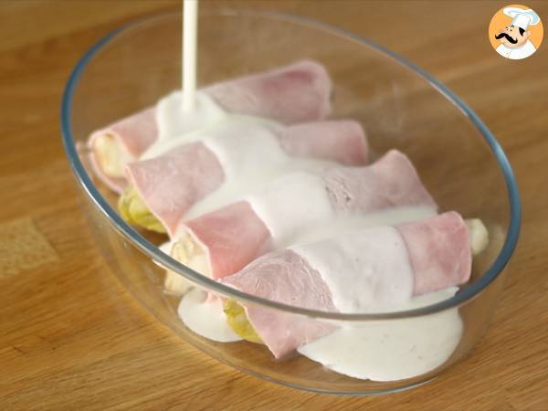 Indivia al gratin con prosciutto - Preparazione tappa 6