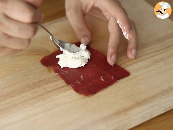 Involtini di bresaola e formaggio di capra fresco - Preparazione tappa 1