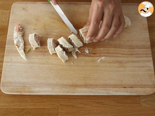 Rotolini di piadina con prosciutto crudo e rucola - Preparazione tappa 4