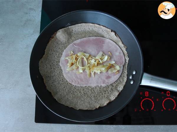 Galette con spinaci, prosciutto e formaggio caprino - Preparazione tappa 2