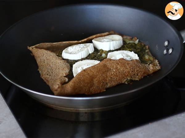 Galette con spinaci, prosciutto e formaggio caprino - Preparazione tappa 3