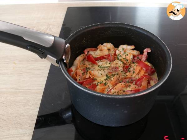 Noodles di riso con gamberi, latte di cocco e verdure - Preparazione tappa 2