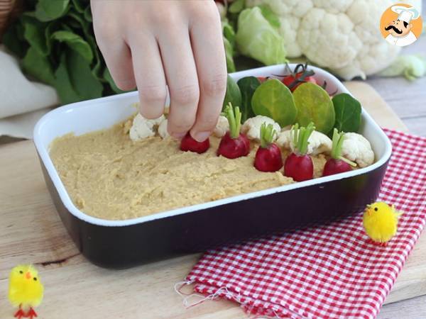Hummus e verdure, lo sfizioso Orto di Pasqua da servire a tavola! - Preparazione tappa 2