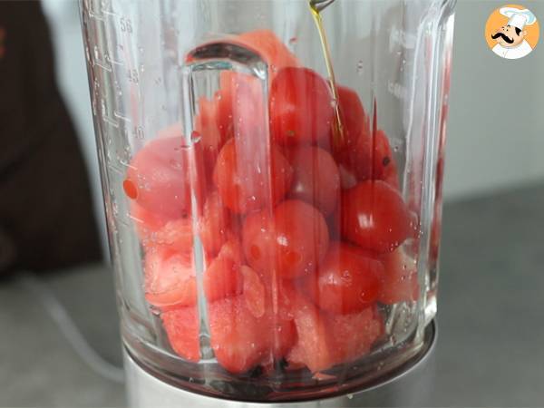Zuppa fredda con pomodori e anguria - Preparazione tappa 1