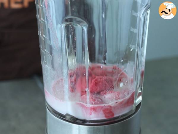 Milkshake vegano lamponi e menta - Preparazione tappa 1