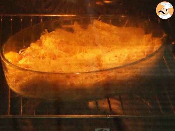 Pasta gratinata con prosciutto e formaggio - Preparazione tappa 4
