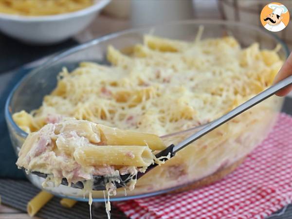Pasta gratinata con prosciutto e formaggio - Preparazione tappa 5