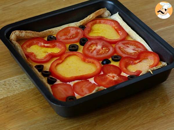 Torta salata con peperoni, carote e pomodori - Preparazione tappa 5
