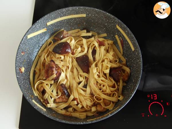 Tagliatelle con fichi, pancetta e noci - Preparazione tappa 5