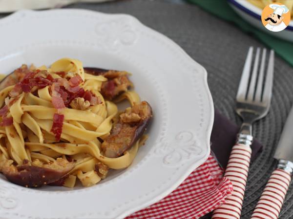 Tagliatelle con fichi, pancetta e noci - Preparazione tappa 6