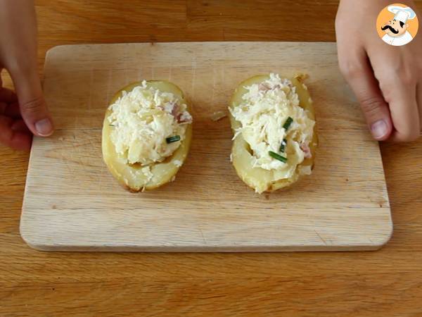 Patate ripiene al forno con pancetta e formaggio - Preparazione tappa 4
