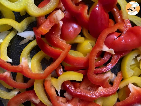 Quesadillas con manzo e peperoni - Preparazione tappa 1