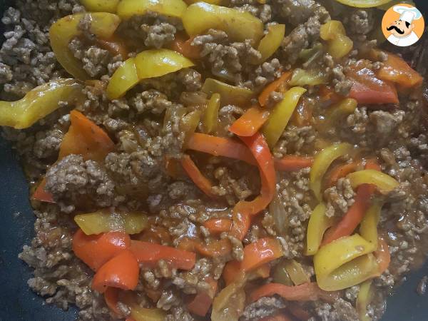 Quesadillas con manzo e peperoni - Preparazione tappa 2