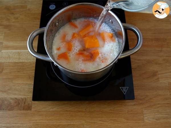 Zuppa di lenticchie corallo e zucca - Preparazione tappa 1