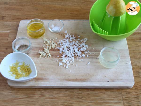Insalata di zucchine crude, caprino e limone - Preparazione tappa 1