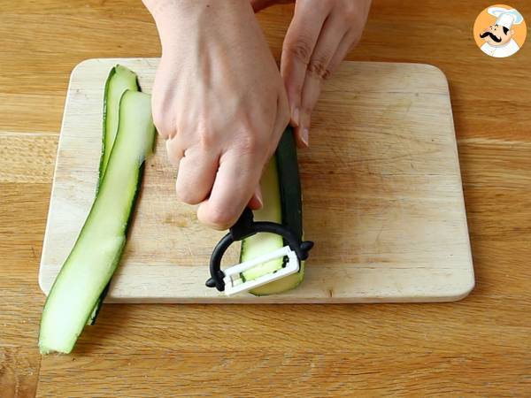 Involtini di zucchine e salmone affumicato - Preparazione tappa 1