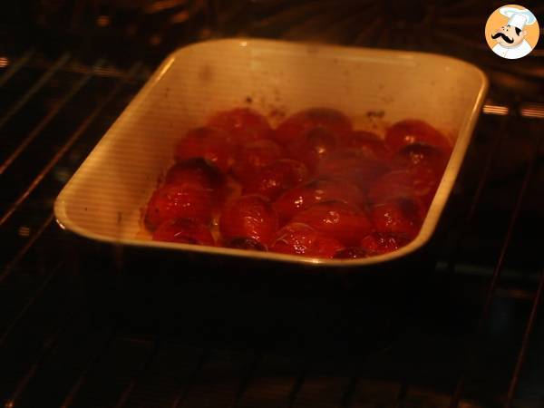 Bruschettone con pomodorini al forno, burrata e pinoli - Preparazione tappa 2