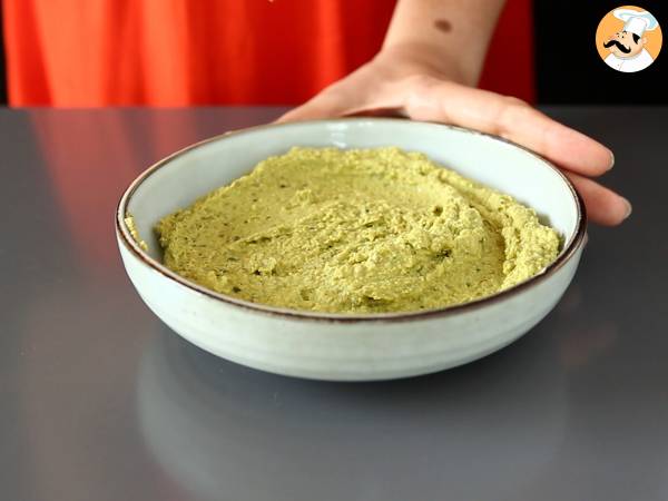Crema di piselli con burrata e mandorle - Preparazione tappa 3