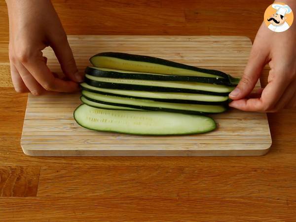 Involtini di zucchine al forno con prosciutto cotto e scamorza - Preparazione tappa 1