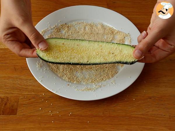 Involtini di zucchine al forno con prosciutto cotto e scamorza - Preparazione tappa 2