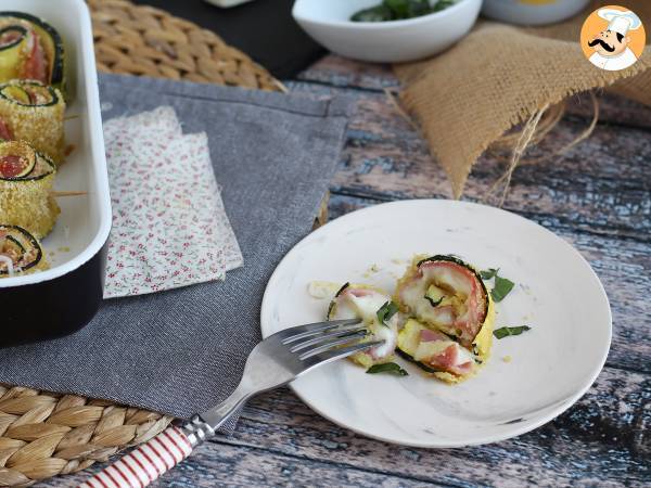 Involtini di zucchine al forno con prosciutto cotto e scamorza - Preparazione tappa 7