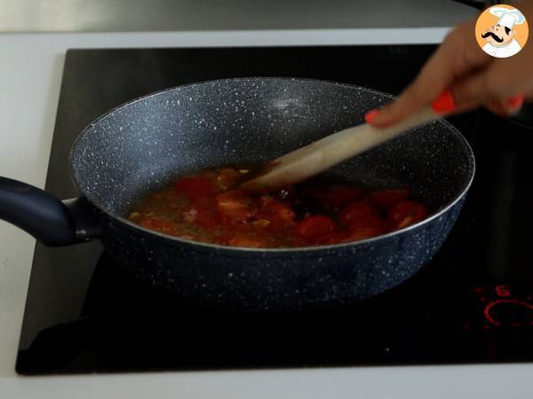Pasta con gamberi e pomodorini - Preparazione tappa 3