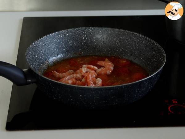 Pasta con gamberi e pomodorini - Preparazione tappa 4