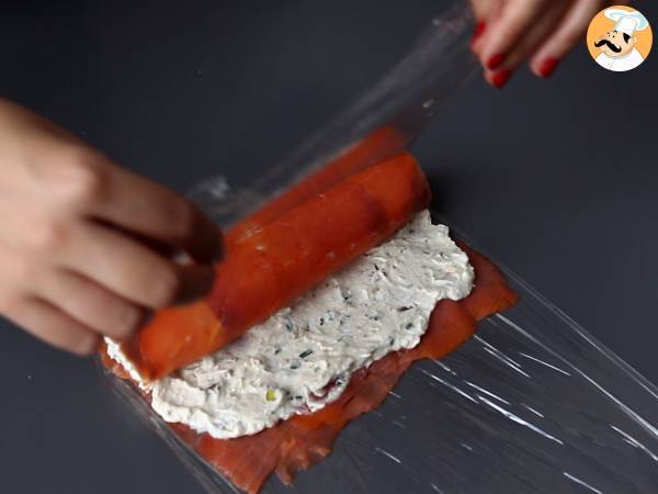 Rotolo di salmone con ricotta e pistacchi - Preparazione tappa 5