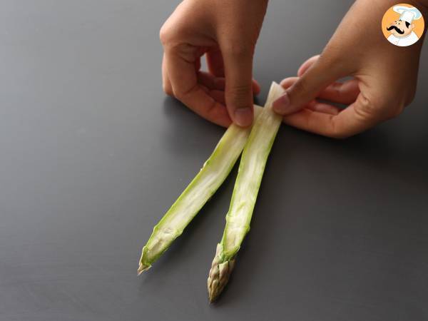 Involtini di pasta sfoglia con asparagi e prosciutto - Preparazione tappa 1