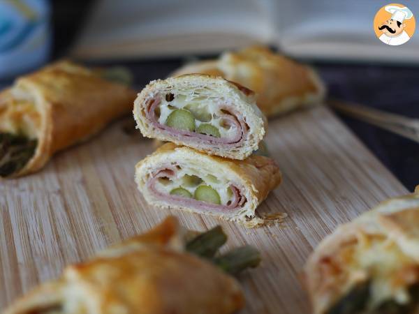 Involtini di pasta sfoglia con asparagi e prosciutto - Preparazione tappa 7