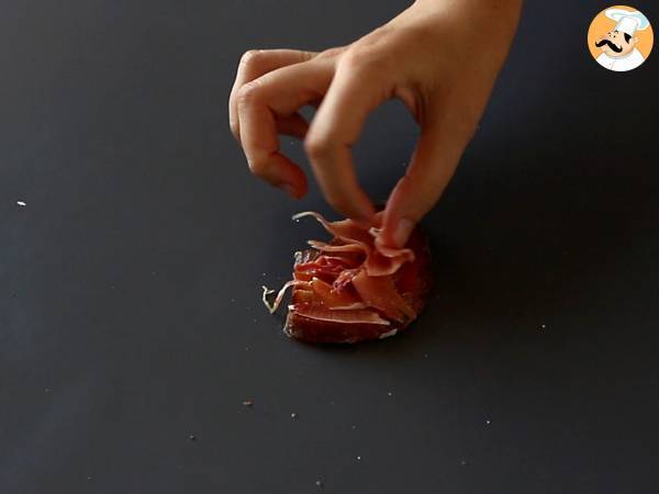 Bruschetta con prosciutto crudo e pomodoro - Preparazione tappa 4