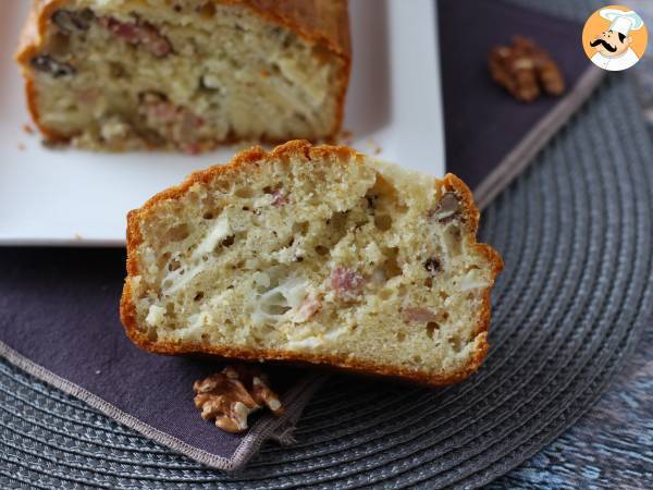 Cake salato con pancetta, formaggio caprino e noci - Preparazione tappa 7