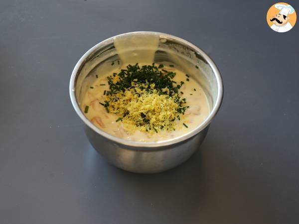 Plumcake salato con salmone affumicato, limone ed erba cipollina - Preparazione tappa 4