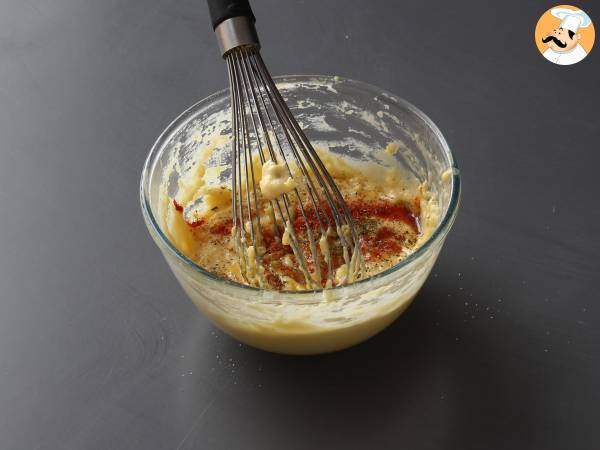 Muffin salati al pomodoro con cuore di mozzarella - Preparazione tappa 2