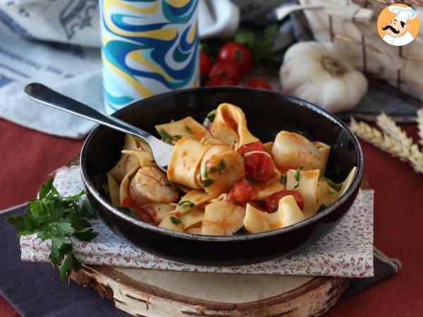 Pasta con le capesante, un elegante primo piatto di mare - Preparazione tappa 7