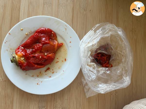 Insalata di peperoni arrostiti in friggitrice ad aria - Preparazione tappa 3