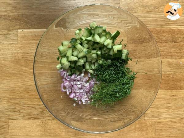 Insalata di cetrioli e patate croccanti - Preparazione tappa 4
